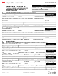 Document preview: Forme IMM1324 Engagement / Demande De Parrainage D'aide Conjointe Signataires D'entente De Parrainage Et Groupes Constitutifs - Canada (French)