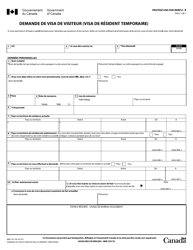 Forme IMM5257 Demande De Visa De Resident Temporaire - Canada (French)