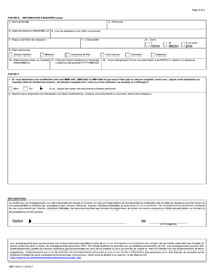 Forme IMM1436 Demande De Modification De La Fiche Relative Au Droit D&#039;etablissement, De La Confirmation De Residence Permanenete, Ou De Documents De Resident Temporaire Valides - Canada (French), Page 2