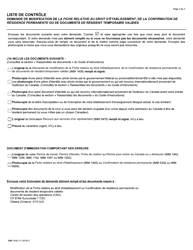 Forme IMM1436 Demande De Modification De La Fiche Relative Au Droit D&#039;etablissement, De La Confirmation De Residence Permanenete, Ou De Documents De Resident Temporaire Valides - Canada (French), Page 3