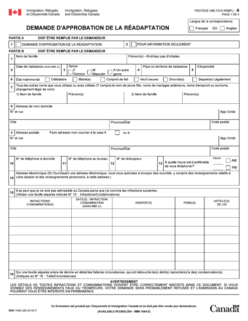 Forme IMM1444  Printable Pdf