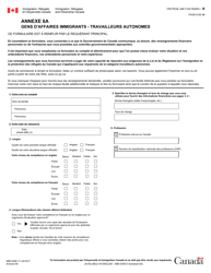 Document preview: Forme IMM0008 Agenda 6A Gens D'affaires " Travailleurs Autonomes - Canada (French)