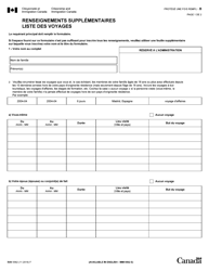 Document preview: Forme IMM5562 Renseignements Supplementaires Liste DES Voyages - Canada (French)