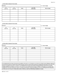 Forme IMM5562 Renseignements Supplementaires Liste DES Voyages - Canada (French), Page 2