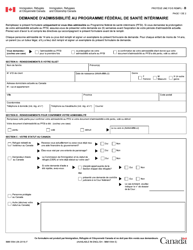 Document preview: Forme IMM5564 Demande D'admissibilite Au Programme Federal De Sante Interimaire - Canada (French)