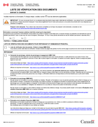 Document preview: Forme IMM5534 Liste De Verification DES Documents - Enfant a Charge - Canada (French)