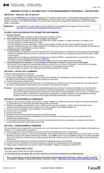 Document preview: Forme IMM5563 Demande D'acces a L'information Et a DES Renseignements Personnels - Canada (French)