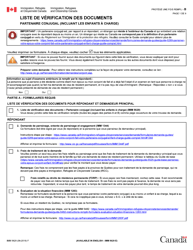 Forme IMM5629 Liste De Contrele DES Documents Partenaire Conjugal (Incluant Les Enfants a Charge) - Canada (French)