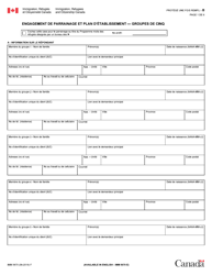 Forme IMM5670 Engagement De Parrainage Et Plan D&#039;etablissement - Groupes De Cinq - Canada (French)