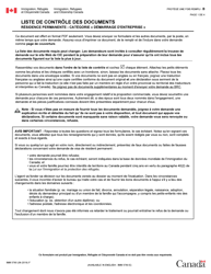 Forme IMM5760 Liste De Controle DES Documents - Residence Permanente - Categorie &quot;demaragge D&#039;entreprise&quot; - Canada (French)