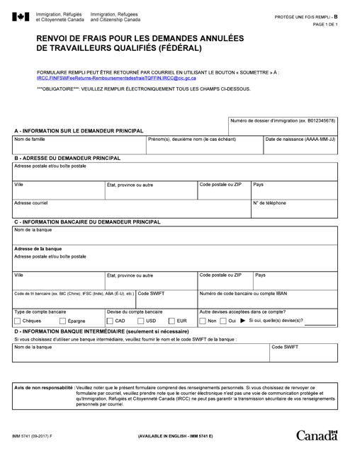 Form IMM5741  Printable Pdf