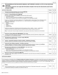 Forme IMM5784 Liste De Controle DES Documents - Residence Permanente - Programme Federal DES Travailleurs Autonomes Et Travailleurs Autonomes Selectionnes Par Le Quebec - Canada (French), Page 2