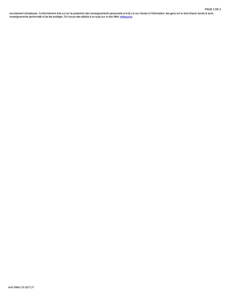 Forme IMM5964 Programme De Mobilite Internationale Formulaire De Declaration Volontaire Au Sujet De La Conformite De Lemployeur - Canada (French), Page 3