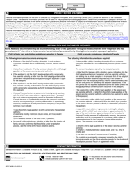 Form PPTC463B Additional Information for Children in Foster Care and Children Undergoing an Adoption Process in Canada - Canada, Page 2