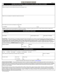 Form PPTC203 Declaration Concerning a Lost, Stolen, Inaccessible, Damaged or Found Canadian Travel Document - Canada, Page 2