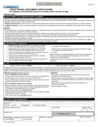 Form PPTC192 Child Travel Document Application for Stateless and Protected Persons in Canada (Under 16 Years of Age) - Canada, Page 4