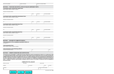 Form REG5036 Statement of Construction - California, Page 2