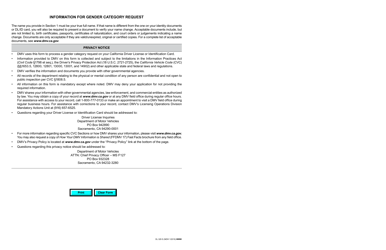 Form DL329 S Gender Category Request - California, Page 2