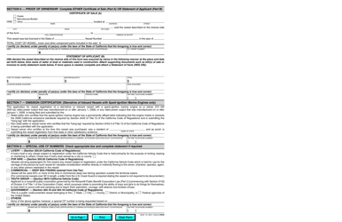 Form BOAT101 Application for Registration Number, Certificate of Ownership, and Certificate of Number for Undocumented Vessel - California, Page 2