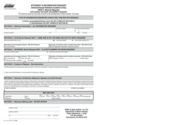 Form INF1161E Attorney&#039;s Information Request (Vehicle/Vessel Related Incidents Only) - California, Page 3
