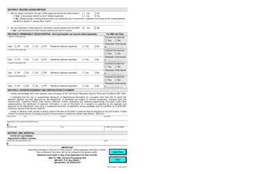 Form INF1106 Commercial Requester Account Application - California, Page 2