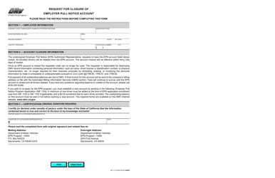 Form INF1112 Request for Closure of Employer Pull Notice Account - California, Page 2