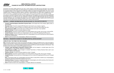Form INF4 &quot;Employer Pull Notice Change of Account Information&quot; - California