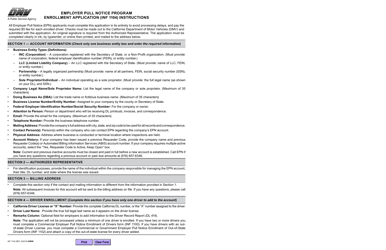 Form INF1104 Employer Pull Notice Program Enrollment Application - California