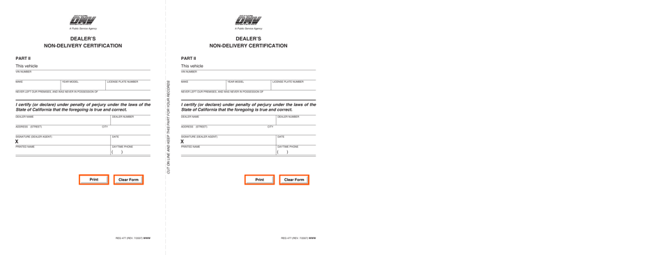 Form REG477 Statement of Facts Dealer - California, Page 2