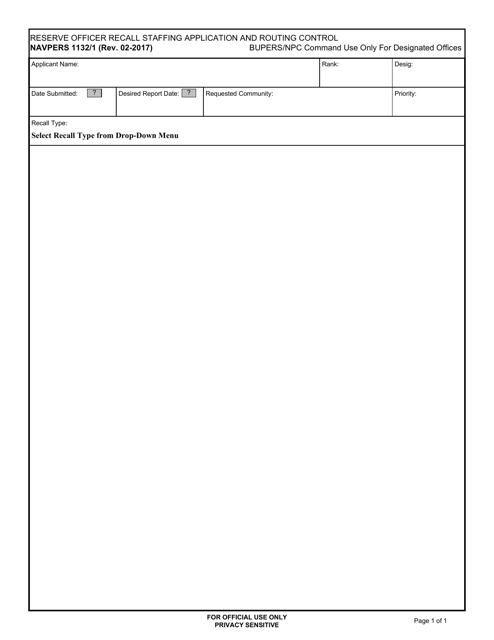 NAVPERS Form 1132/1  Printable Pdf