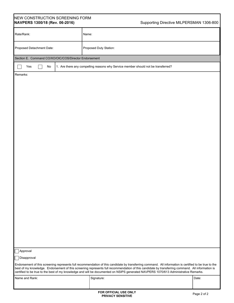 Navpers Form 130018 Fill Out Sign Online And Download Fillable Pdf Templateroller 4349