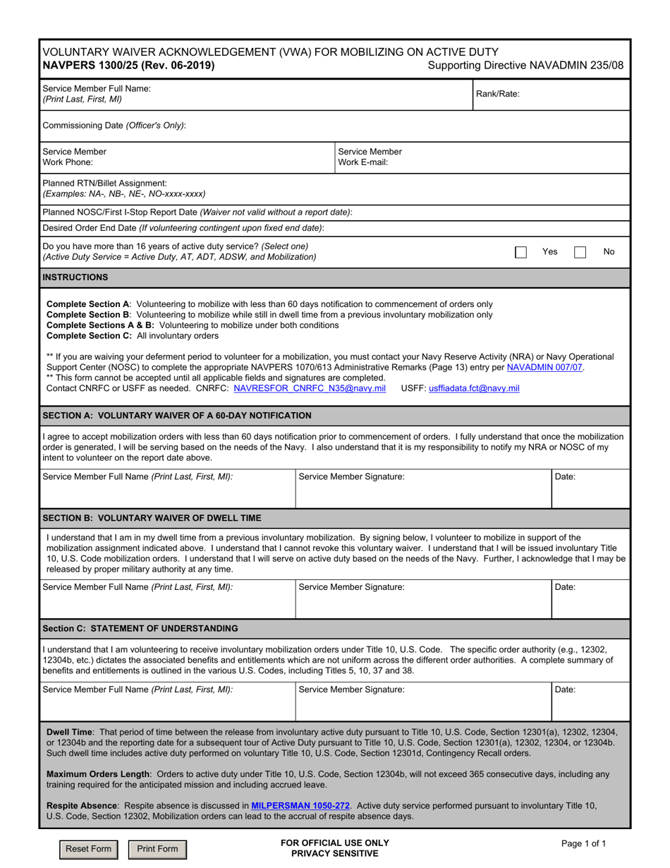 Navpers Form 130025 Fill Out Sign Online And Download Fillable Pdf Templateroller 8332