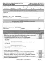 NAVPERS Form 1300/22 Mobilization Deployment Screening Checklist, Page 3