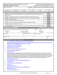 NAVPERS Form 1300/22 Mobilization Deployment Screening Checklist, Page 9