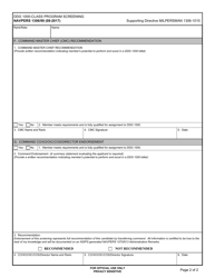 NAVPERS Form 1306/99 Ddg 1000-class Program Screening, Page 2