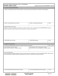 NAVPERS Form 1306/98 Nuclear Power Program Activity Screening, Page 2