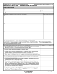 Document preview: NAVPERS Form 1910/31 Administrative Separation Processing Notice