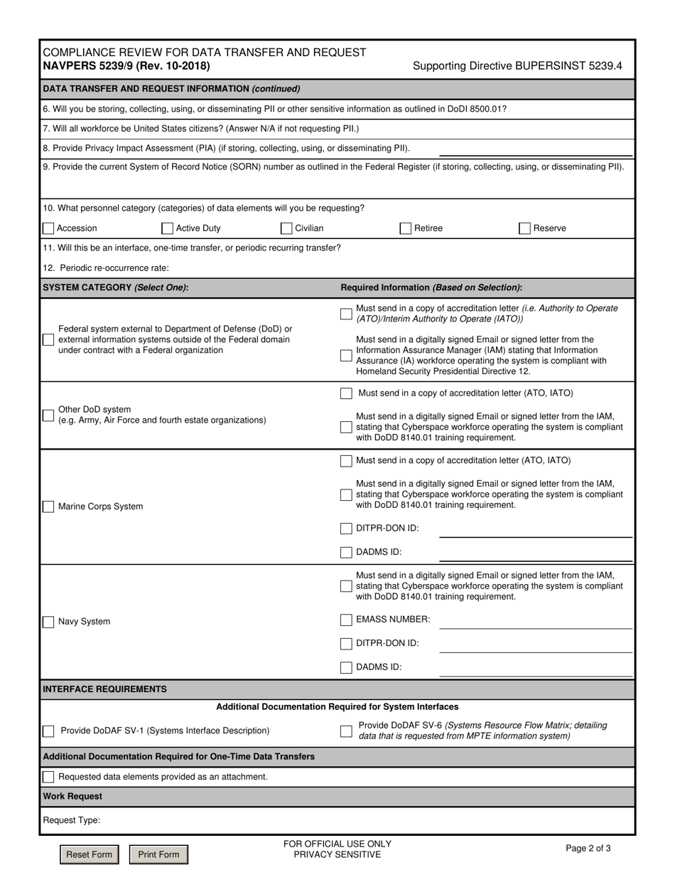 NAVPERS Form 5239/9 - Fill Out, Sign Online and Download Fillable PDF ...