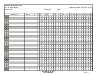 Form NPPSC7220/4 &quot;Career Sea Pay Tracker&quot;