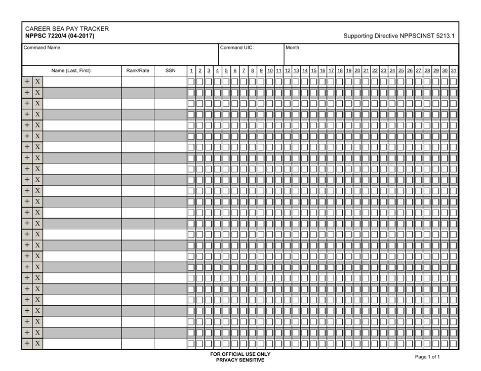 Form NPPSC7220 / 4 Career Sea Pay Tracker, Page 1