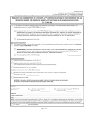 Form PTO/SB/40 &quot;Request for Correction in a Patent Application Relating to Inventorship or an Inventor Name, or Order of Names, Other Than in a Reissue Application (37 Cfr 1.48)&quot;, Page 2