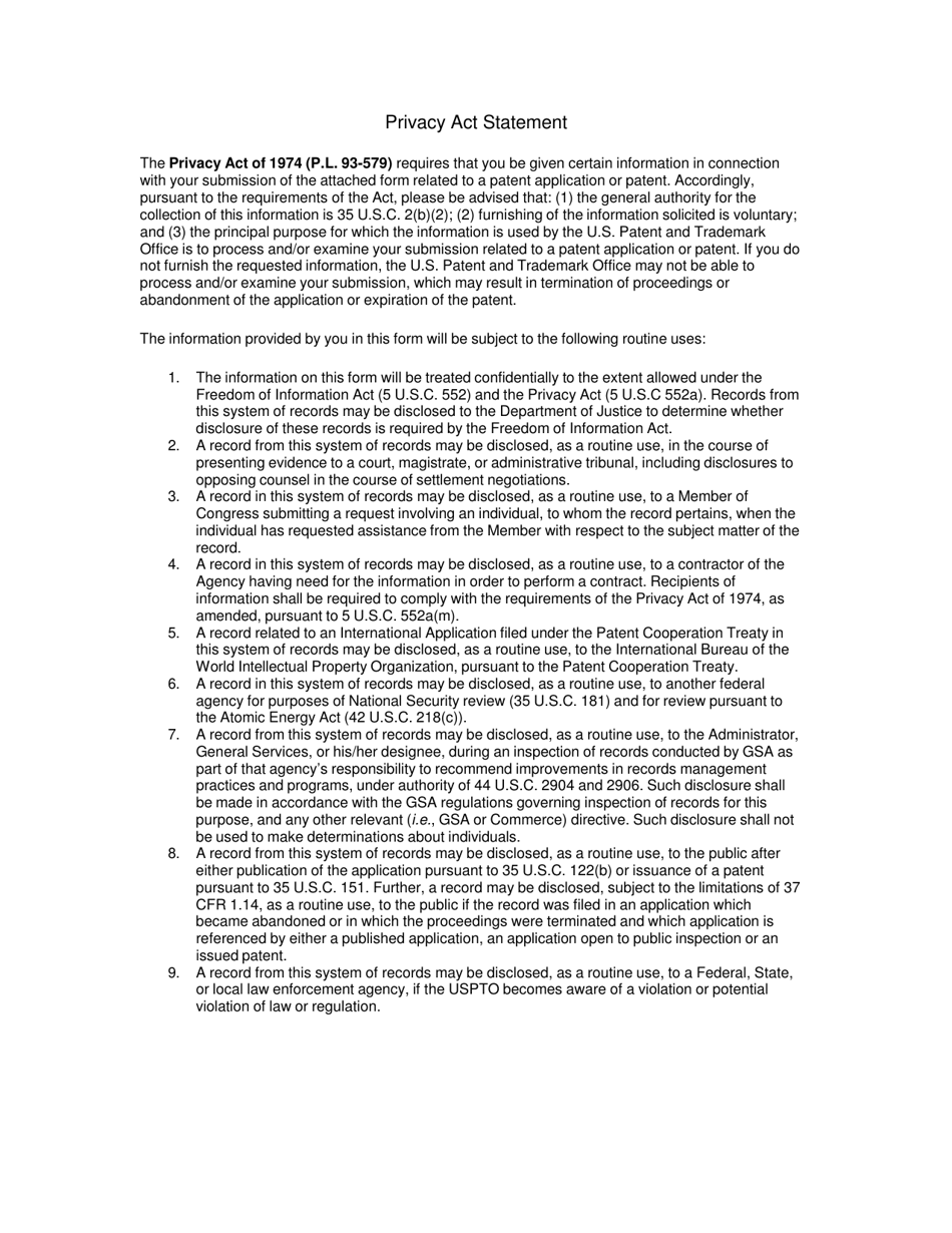 Form PTO / SB / 47 fee Address Indication Form, Page 2