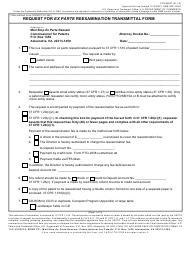 Form PTO/SB/57 &quot;Request for Ex Parte Reexamination Transmittal Form&quot;