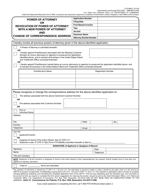 Form PTO/SB/81  Printable Pdf