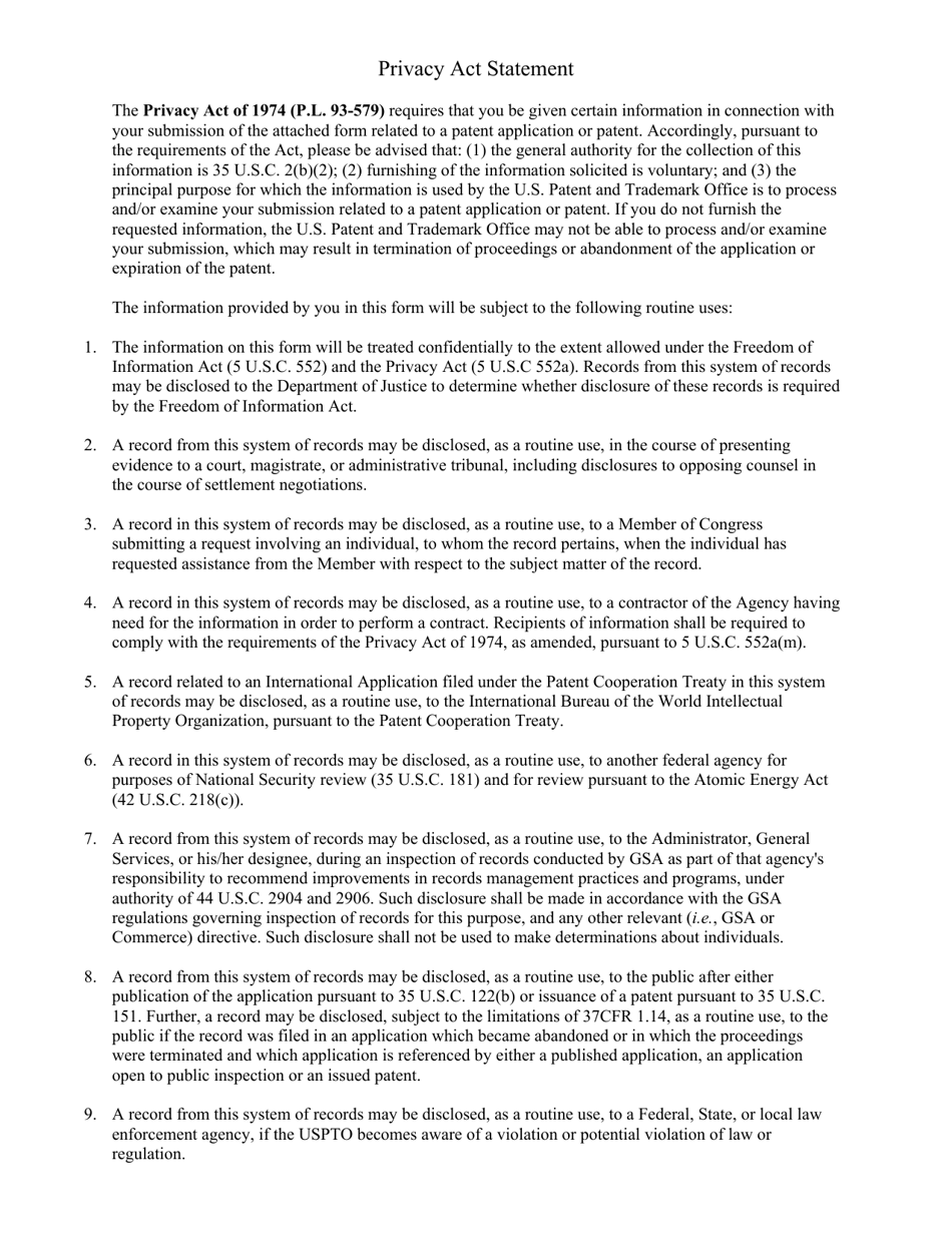 Form PTO / SB / 82DE Power of Attorney or Revocation of Power of Attorney With a New Power of Attorney and Change of Correspondence Address, Page 4
