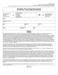 Form PTO/SB/103 Declaration for Utility or Design Patent Application (37 Cfr 1.63) (English/German), Page 3