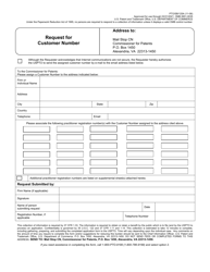 Document preview: Form PTO/SB/125A Request for Customer Number
