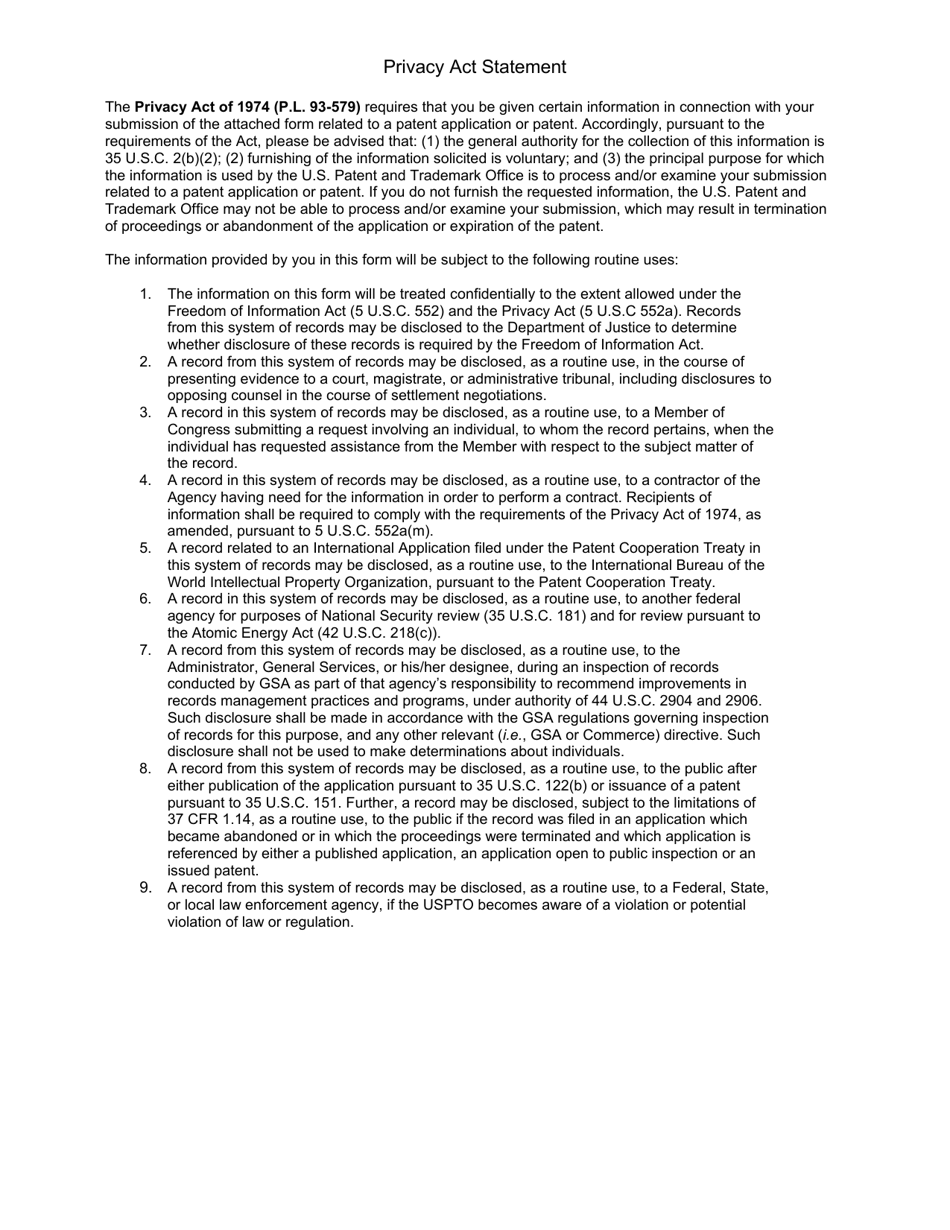 Form PTO / SB / 125A Request for Customer Number, Page 3