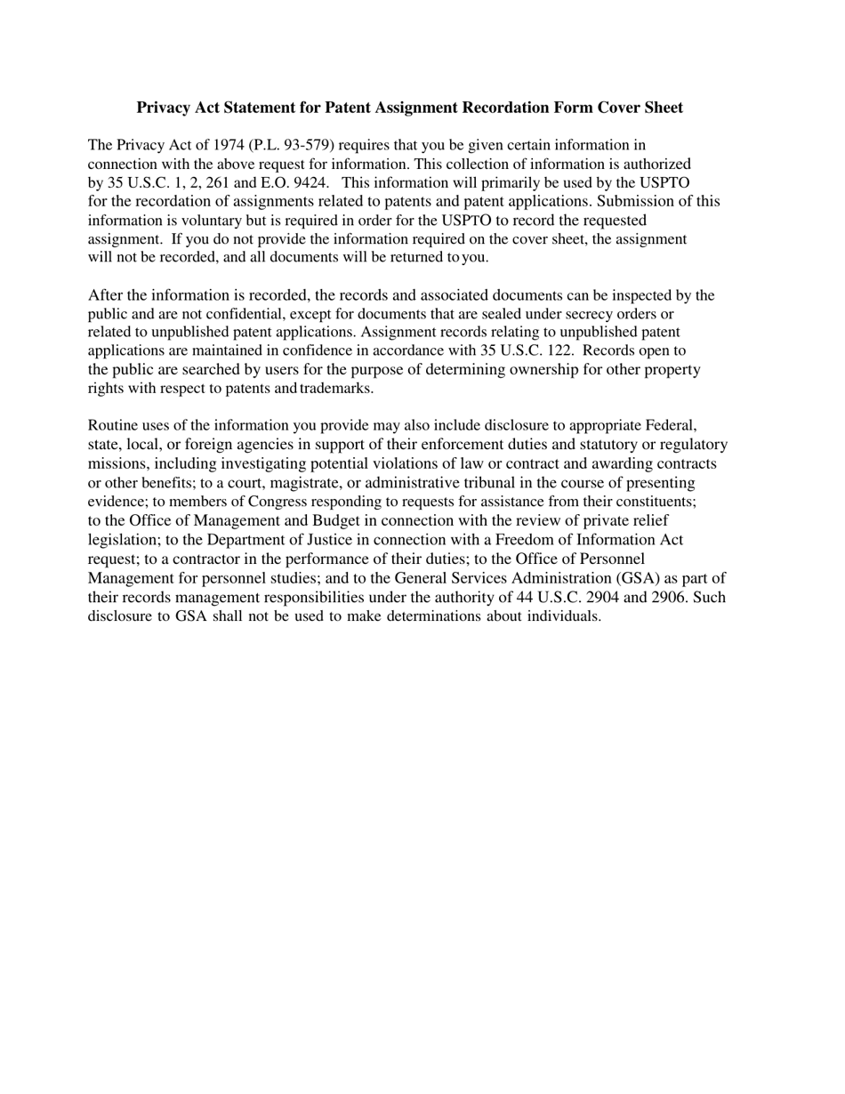 Form PTO-1594 Recordation Form Cover Sheet (For Trademarks Only), Page 3