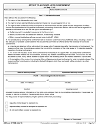 Document preview: AE Form 27-10B Advice to Accused Upon Confinement